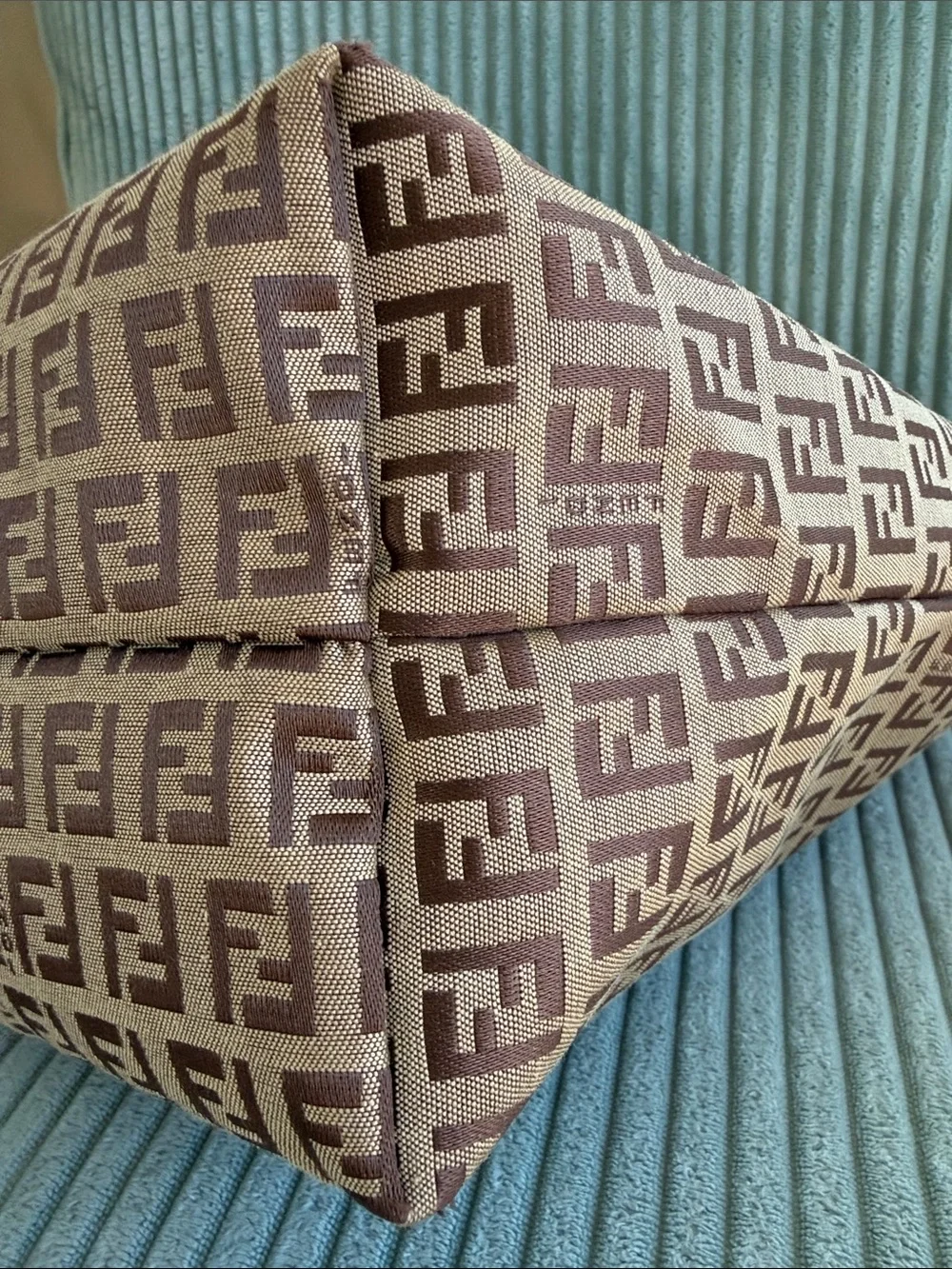 Fendi Brown FF Logo Tote with Inside Pouch